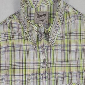 Wrancher By Wrangler Women's Western Pearl Snap Plaid Long Sleeve Shirt‎ XXL